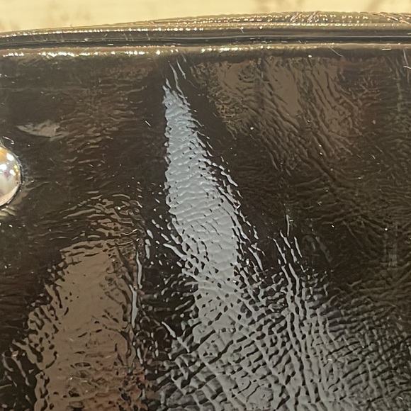 Coach signature C stitch black patent leather kiss lock satchel - Picture 11 of 14